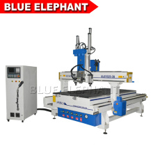 Eléphant bleu 1325 manuel cnc routeur machine à bois, contreplaqué cnc machine de découpe avec 3 broches pneumatiques